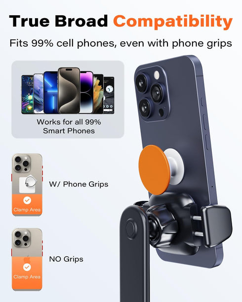 APPS2Car Cup Holder Phone Holder Mount for Car 2-in-1 Fast-Squeeze Installation Save Space Adjustable Height One-Hand Operation fits F-150 Model Y...
