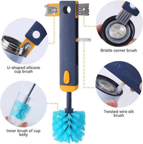 4 in 1 Baby Bottle Brush - 2 Pack Bottle Brush Cleaner with Straw Cleaning Brush, Bottle Cleaner Brush Set for Washing Sport Bottle, Mug, Cup Cove...