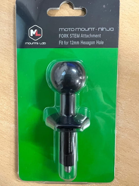 MotoMount Ninja- Kawasaki Ninja Motorcycle for 12mm Hexagon Hole Mount/Fork stem Base Mount with 1inch(25mm) Ball- Compatible with Phone/Camera/GP...