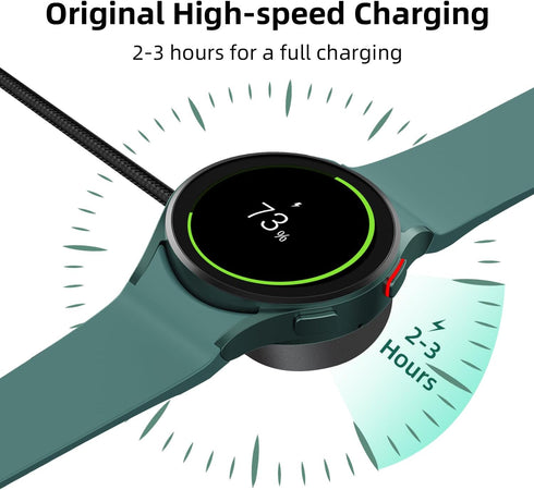 Charger for Samsung Galaxy Watch 6/6 Classic/5/5 Pro/4/4 Classic/3/Active 2 (USB-C)-Upgrade Metal Case Nylon Cable Galaxy Watch Wireless Charger...