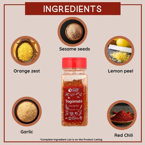 USimplySeason Togarashi Spice (4.8 oz) - Japanese-Inspired Flavor for Culinary Creations, Ideal for Seasoning, Marinades, Rubs - No Salt, Vegan, N...