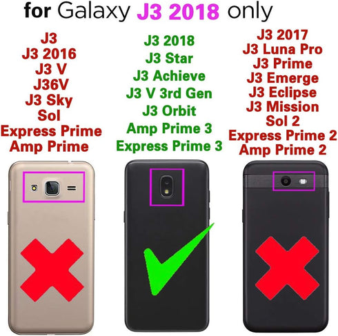 ELISORLI Compatible with Samsung Galaxy J3 Orbit J 3 Star 2018 3J Achieves Case Rugged Thin Cell Anti-Slip Rubber TPU Mobile Phone Cover for Glaxa...