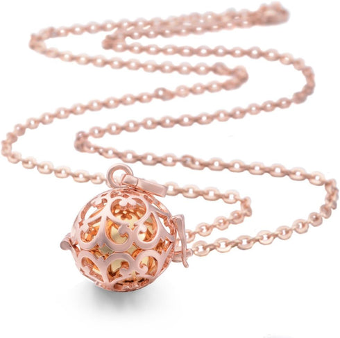 EUDORA Harmony Bola Rose Gold Angel Caller Pregnancy Women Necklace Wishing Chime Mexico Ball Lockets Pendant...