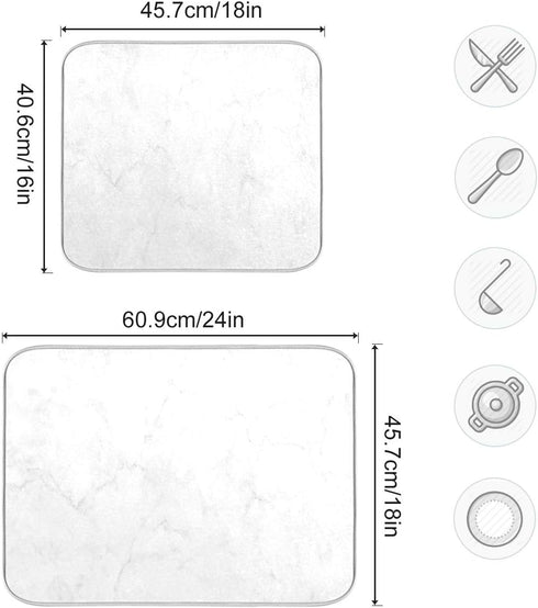White Marble Dish Drying Mat for Kitchen, Easy Clean Dishwasher Safe Heat Resistant Eco-Friendly Countertop Mat, Christmas Decor 16 X 18 inches...