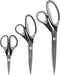BambooMN Titanium Softgrip Scissors Set for Sewing, Arts, Crafts, Office - 1 Set of 3 - Black w/Grey Inlays...