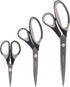BambooMN Titanium Softgrip Scissors Set for Sewing, Arts, Crafts, Office - 1 Set of 3 - Black w/Grey Inlays...