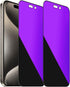 2 Pack 360 Degree Anti-blue Privacy Tempered Glass for iPhone 15 Pro Anti-Spy 4 Directions Screen Protector Film 4 Sides Anti-Peeping 6.1 inch......