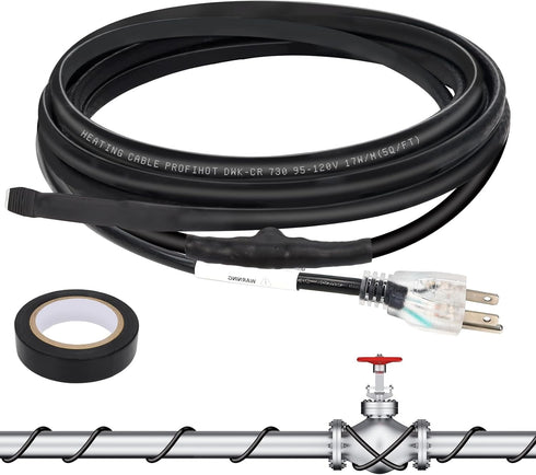 12FT Pipe Heating Cable,Heat Tape for Water Pipe Freeze Protection,120V Pipe Snow Heating De-Icing Cable for Home Supply Pipes...