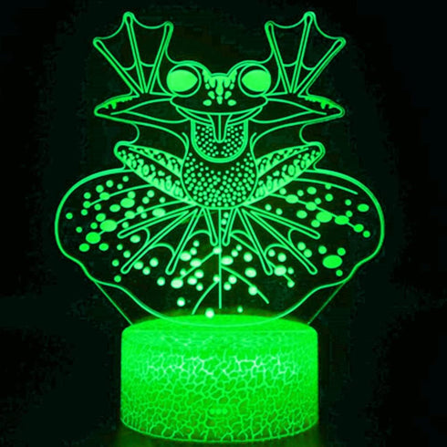 3D Frog Night Light Table Desk Optical Illusion Lamps 7 Color Changing Lights LED Table Lamp Xmas Home Love Birthday Children Kids Decor Toy Gift...