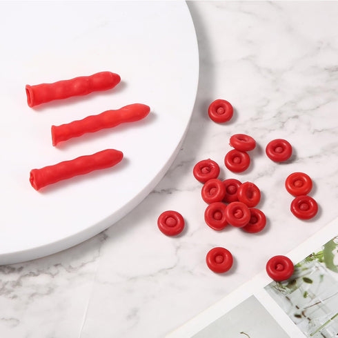 30pcs Caulk Tube Caps, Soft Latex Caulk Saver Caps Universal Caulking Tube Covers for Sealing & Protecting Caulk Tubes (Red)...