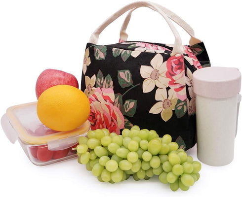 EurCross Work Lunch Bag for Women and Lidies,Trendy and Practical Floral Canvas Compact Lunch Tote Bento Box Bag...