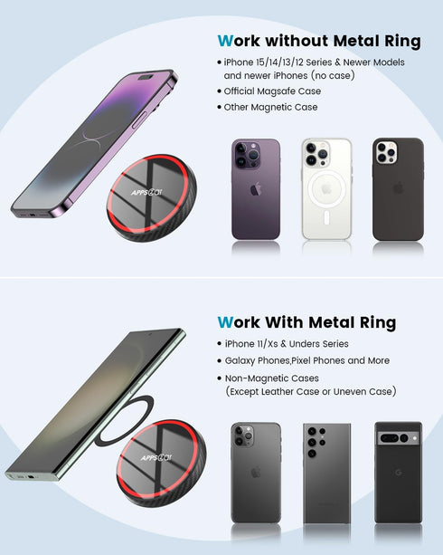 APPS2Car for Magsafe Car Mount Magnetic Phone Holder Upgraded 13-Inch Long Arm Suction Cup Windshield Mount fits iPhone 15 Pro Max Plus 14 13 12 M...