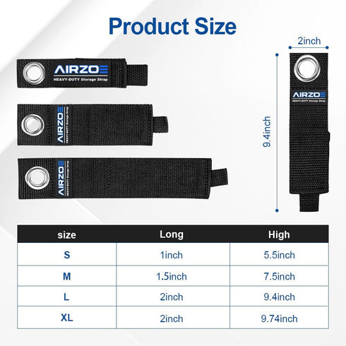 AIRZOE Heavy Duty Storage Cable Straps, 13-inch (6 Pack), Blue Wool, Lock Style...