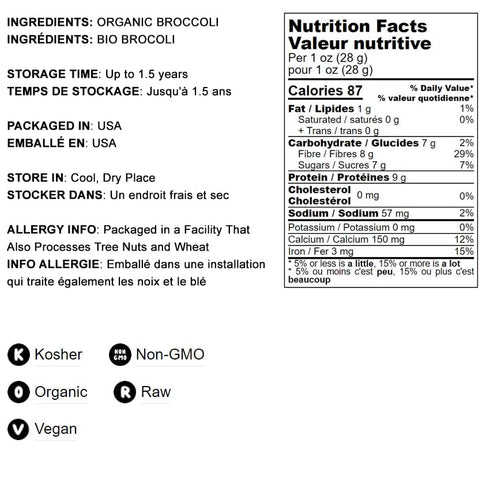Food to Live Organic Broccoli Powder, 4 Ounces – Non-GMO, Raw, Kosher, 100% Pure, Ground from Whole Vegetables, Vegan Superfood, Bulk, Rich in Fib...