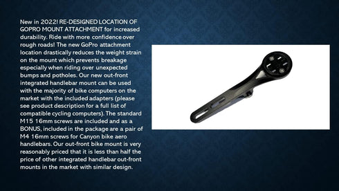 Integrated Aero Handlebar Out Front Cycling Computer Road Bike Mount Compatible with Garmin, Wahoo, CatEye, and Bryton with GoPro Action Camera an...