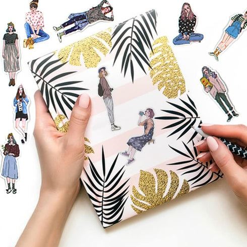 200pcs People Stickers, DaKuan People Stickers for Journaling Scrapbooking Fashion Girl Scrapbook Sticker for Journaling, Bullet Journals Supplies...