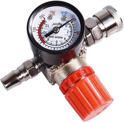 Air Compressor Pressure Regulator with Dial Indicator, 0-175 PSI Air Gauge for Air Compressor and Air Tools (four-way valve)...