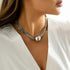 Chunky Chain Necklace Multi Layered Necklace Ball Pendant Choker Necklace Punk Jewelry Hiphop Necklace for Women and Girls (Silver)...