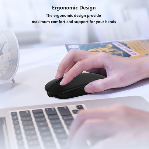 Wireless Bluetooth Mouse for Apple iPad iPhone MacBook Android Samsung Tablet Phone Dual-Mode Rechargeable 2.4G Portable Computer Mice for Windows...