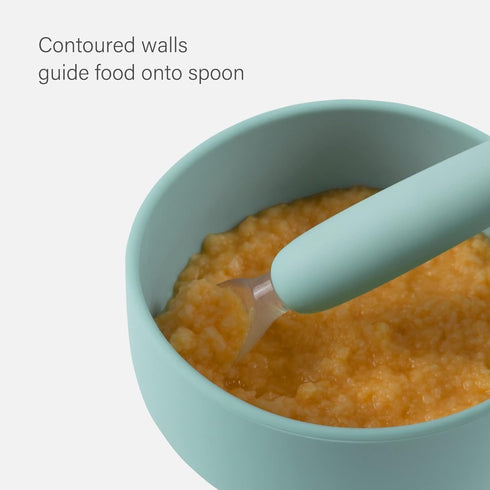 YOOFOREA Platinum Silicone Suction Bowl & Spoon Set for Baby Led Weaning I First Stage 4 Months+ Toddler Infant Baby I 100% Food Grade Silicone I ...
