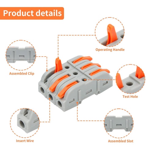 35PCS Lever Wire Nuts Connectors, 1Way Inline Conductors Compact Universal Wire Connectors, Electrical Splicing Connectors Quick Wiring Connect 24...