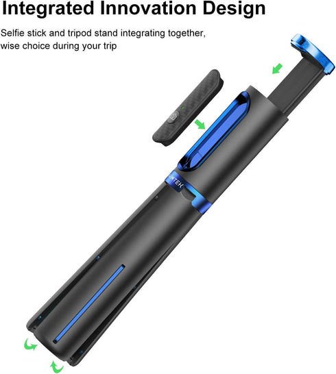 ATUMTEK Selfie Stick Tripod, Extendable 3 in 1 Aluminum Bluetooth Selfie Stick with Wireless Remote and Tripod Stand for iPhone 15/14/13/12/11/11 ...