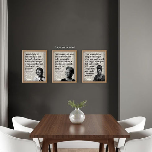 Posterizer 3 pcs-Maya Angelou-Black Woman Inspiring Quotes-Afro-American Art Collection-Quotes- Living Room Bedroom Decor- unframed wall art...
