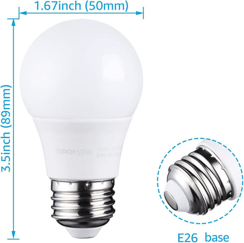 TORCHSTAR 5.5W A15 LED Bulbs 40 Watt Equivalent Dimmable, 5000K Daylight, E26 Medium Base, G45 Bulb Shape, LED Light Bulb for Ceiling Fan, UL list...