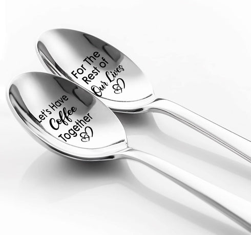 Let's Have Coffee Together For The Rest Of Our Lives Funny Spoon Gift Box Set, Gift for Coffee Lovers, Valentine's Day Christmas Anniversary Birth...
