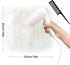 Sukh Shaggy Faux Fur Fabric - 10x10 inch White Faux Fur Trim Precut Fabric Strips Soft Plush Fabric Fur Patches for Fuzzy Craft Christmas Tree Tri...