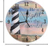 KiuLoam Coastal Lighthouse Summer Round Wall Clock Silent Non Ticking Battery Operated Easy to Read for Student Office School Home Decorative Cloc...