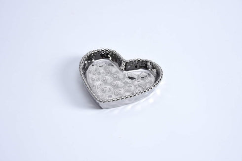 Love is in the Air Small Porcelain Heart Dish, Silver...