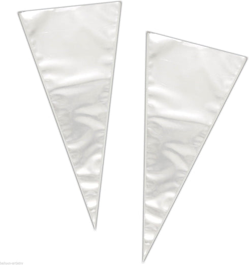 Clear Cellophane Cone Bags - Pack Of 25 - Large & Transparent Packaging For Treats, Gifts & Parties...