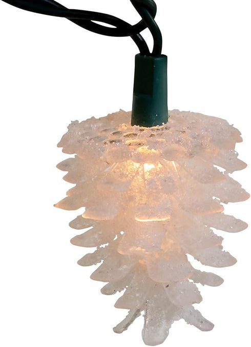 Kurt Adler 10-Light Clear Pinecone Light Set...