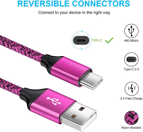 Type C Charger Fast Charging Cable for Samsung Galaxy S24 S23 S22 S21 Ultra S20 FE S10 Lite Note 20 A15 5G A54 A14 A13 A10E A11 A21 A20 A50 A51, P...
