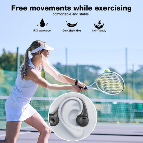 Bone Conduction Headphones,Open-Ear Headphones with Built-in Mic,10H Playtime,Bluetooth 5.2 Waterproof Wireless Headset for Running,cycling, Gym,H...