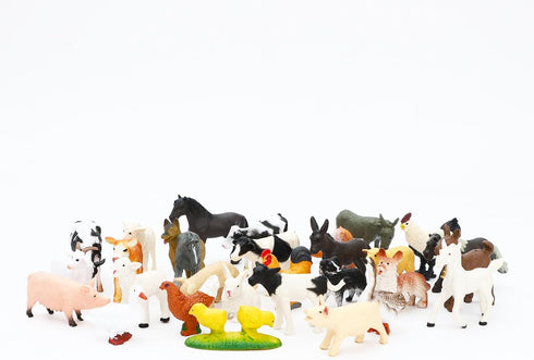 ONEST 30 Pieces Mini Farm Animal Figurines Playset Hand Painted Tiny Farm Animals Realistic Detailed Plastic Puppy Figures Toys for Kids Adults...
