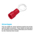 uxcell 100 Pcs Insulated Ring Wire Connector Electrical Crimp Terminal 22-16 AWG for Electrical Projects Red...