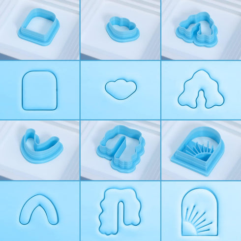 MURMUR Polymer Clay Cutters for Earrings, Set of 13 Small Clay Earring Cutters for Polymer Clay Jewelry Plastic Clay Molds Different Shape Ceramic...