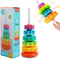 Baby Spinning Stacking Toys, Spin Toys ABS Plastic and Color Rainbow Design Ring Stacker Baby Toys 6 to 12 Months Montessori Educational Learning ...