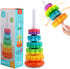 Baby Spinning Stacking Toys, Spin Toys ABS Plastic and Color Rainbow Design Ring Stacker Baby Toys 6 to 12 Months Montessori Educational Learning ...