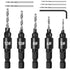 Countersink Drill Bit Set, 5Pcs Quick Change 1/4" Hex Shank Adjustable Countersink Set, 5pcs Free Replaceable Drill Bits with One Hex Wrench, Wood...