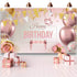 Happy Birthday Decorations Banner Large Rose Gold Balloons Backdrop Theme Poster for Girl Women Birthday Celebration Banner Party Supplies Photo B...