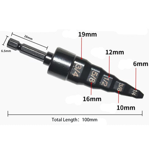 HVAC Repair Tool?5-in-1 Air Conditioning Copper Pipe Expansion Swaging Drill Bit Set.Contains Five Sizes of Drill Bits: 1/4, 3/8, 1/2, 5/8, 3/4., ...