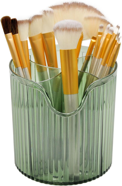 Makeup Brush Holder Makeup Organizer,4 Slot Eyeliner Eyelash Brush Makeup Brushes Cup Pen Holder for Vanity Decor Desk Storage, Bathroom Counterto...