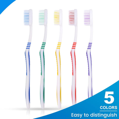 30 pcs Bulk Toothbrushes Individually Wrapped, Colorful Manual Disposable Travel Toothbrush for Adult, Kid, Medium Soft Bristles for Travel, Hotel...