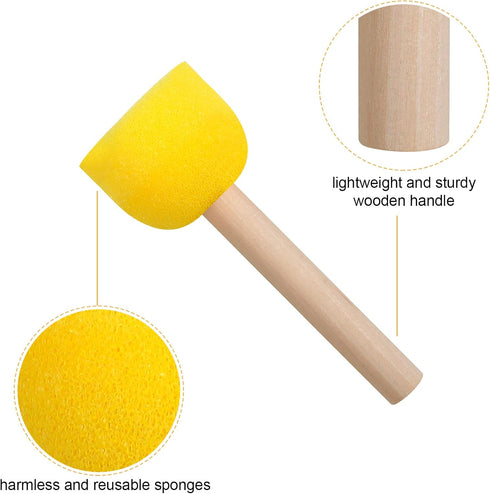 90 Pcs Round Sponges Brush Set, Round Sponge Brushes for Painting, Paint Sponges for Acrylic Painting, Painting Tools for Kids Arts and Crafts (4 ...