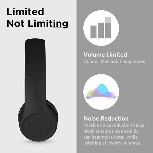 LilGadgets Connect+ Wired Kids Headphones for School with Microphone, Volume Limiting & Noise Cancelling On-Ear Headset with Cord, SharePort Techn...