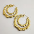 Bamboo Oversized Bamboo Hoop Earrings for Women (Gold)...