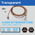 Clear Extension Cord,15 Feet Indoor Extension Cord, Male to Female 3 outlets with Protective Cover, UL-Certified, 2 x 16 AWG 125VAC 13A, Perfect f...